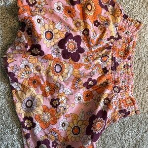 Wild Fable Floral Women Shorts - Pink, Orange, Brown